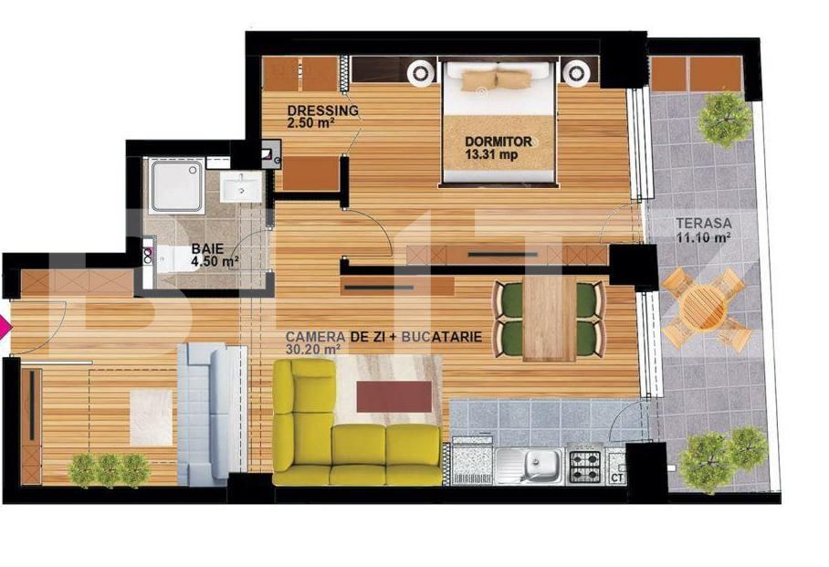 Apartament 2 camere,lux, smart, 61.61 mp, zona Vitan