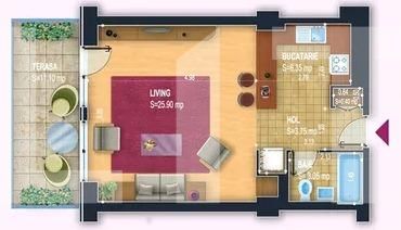 Garsoniera lux in complex rezidential, 52 mp, zona Baba Novac-Dristor