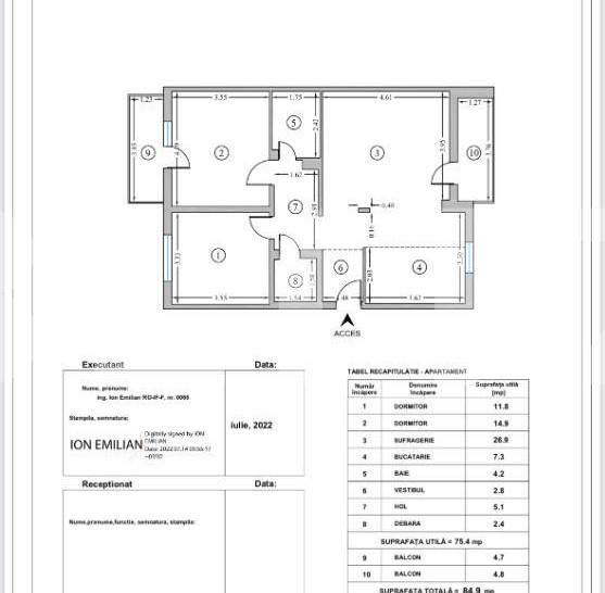 Apartament de 3 camere, etaj intermediar, 76 mp, Vitan