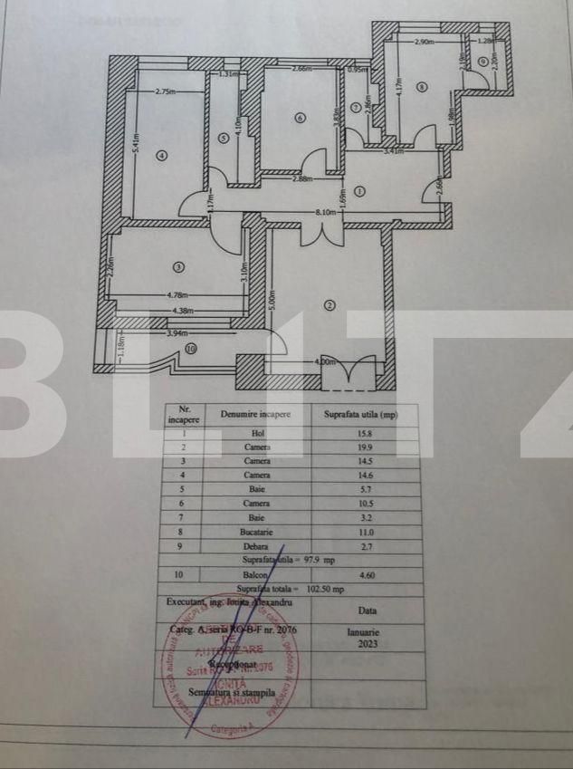 Apartament 4 camere , 98 metri patrati , Piata Victoriei
