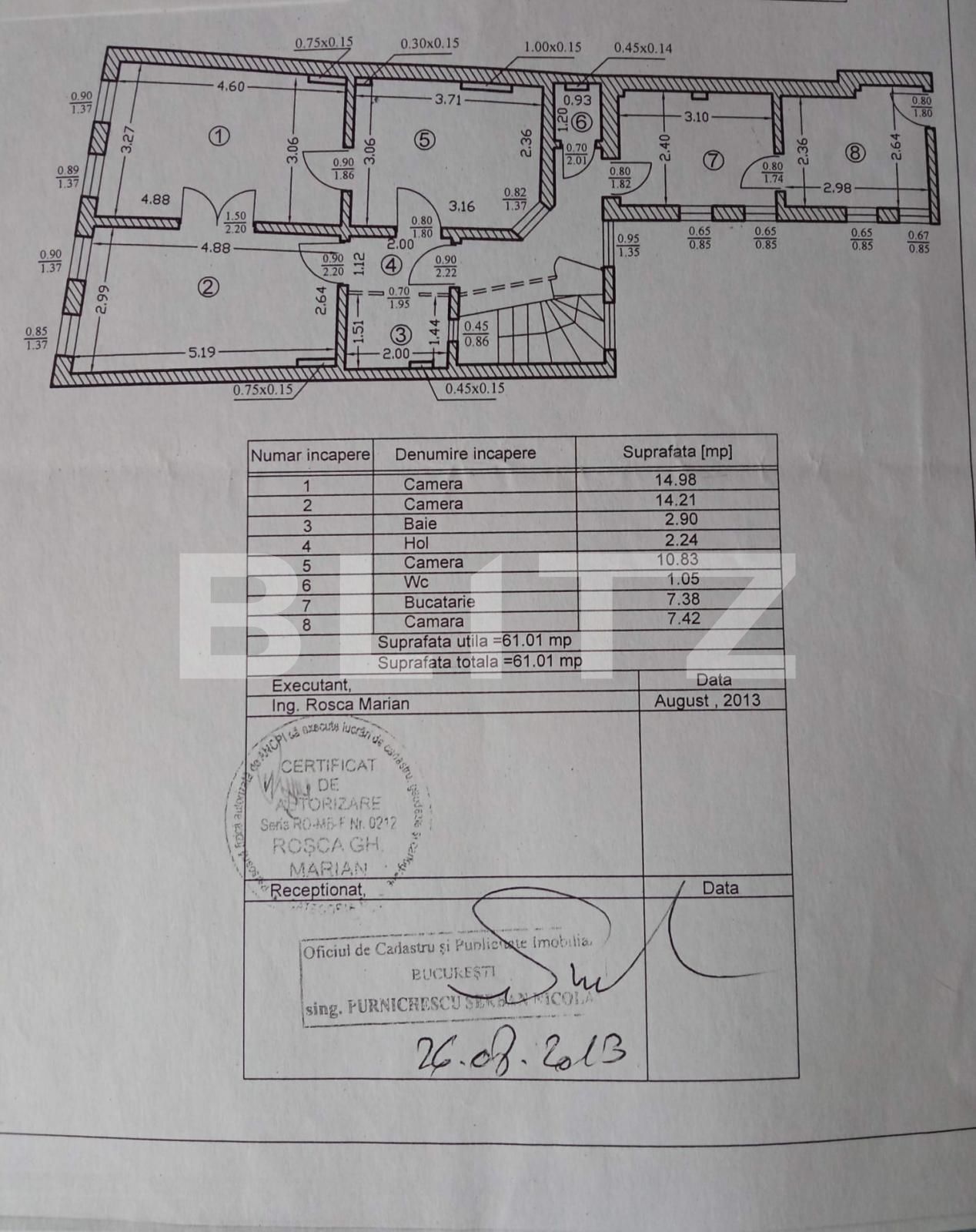 Apartament 6 camere, 2 etaje, 130 metri patrati, Centrul Istoric