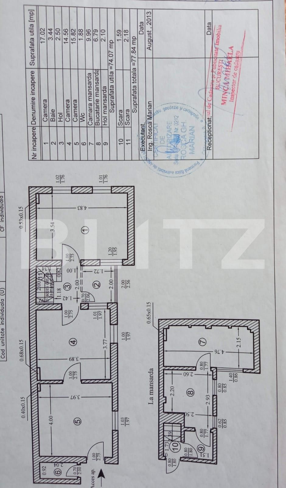 Apartament 6 camere, 2 etaje, 130 metri patrati, Centrul Istoric