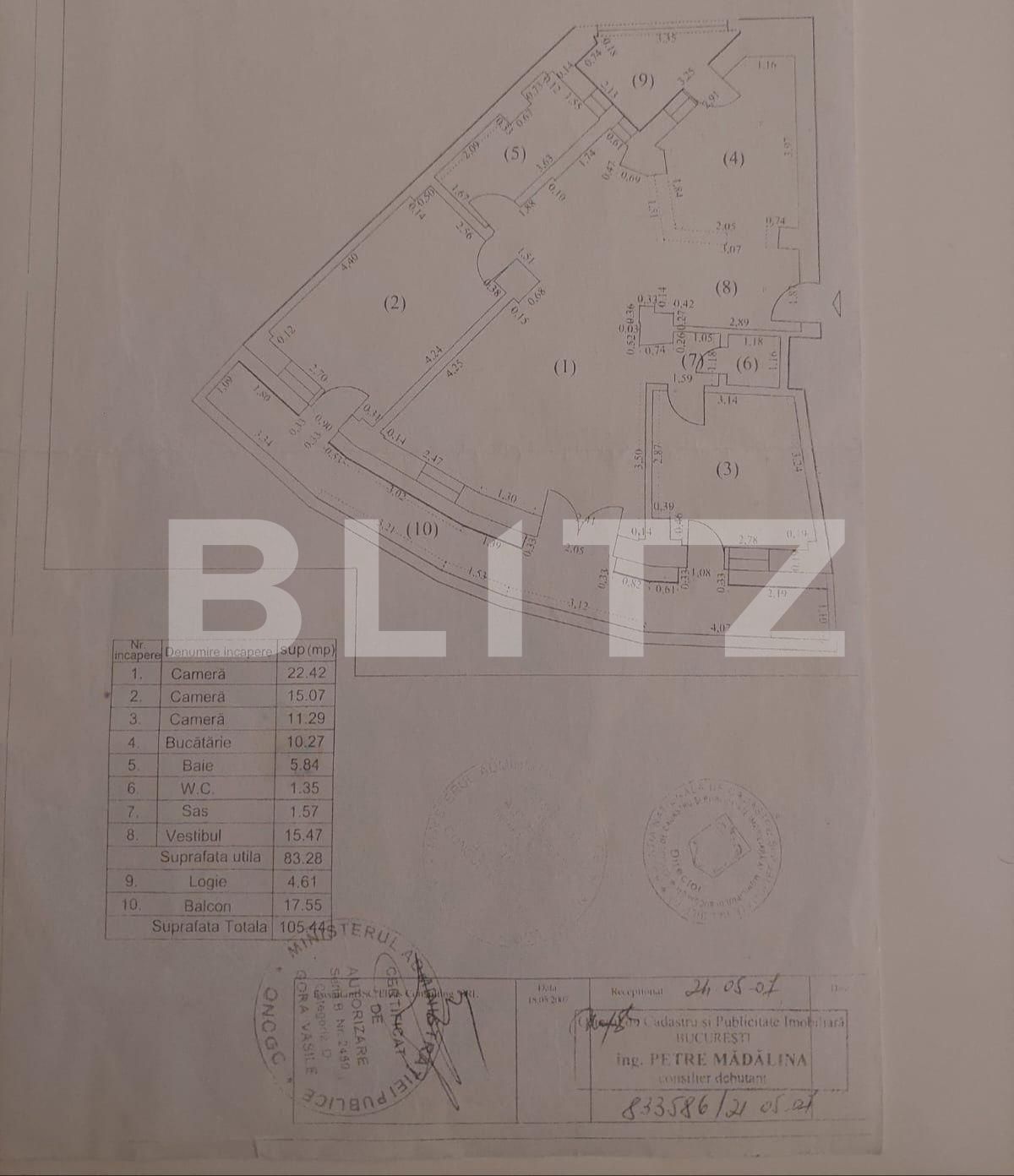 Apartament 4 camere, 106 metri patrati utili, Piata Sf. Vineri