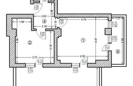Apartament de doua camere semidecomandate, 47mp,  terasa mare si balcon, zona metrou Jiului