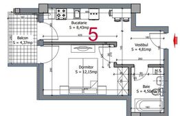 Garsoniera in Otopeni de 30mp cu balcon la trei minute de aeroport, parcare si TVA incluse