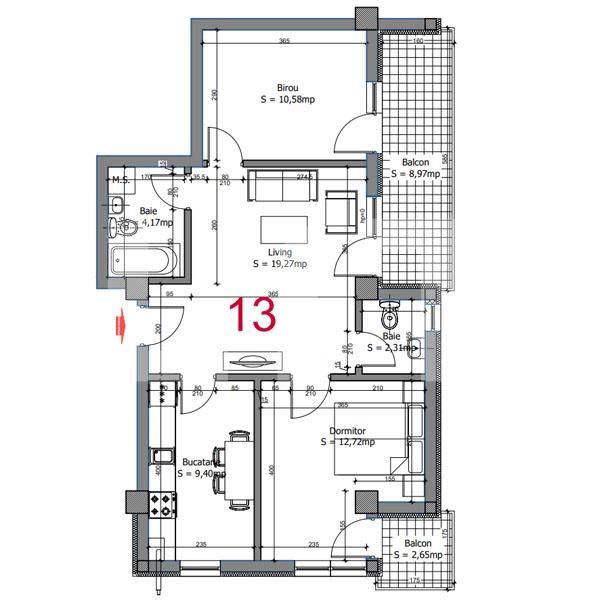 Oferta! Apartament de 3 camere semidecomandate cu bucatarie inchisa, 58mp, parcare si TVA incluse in pret, Otopeni, avantaj client 6000 €