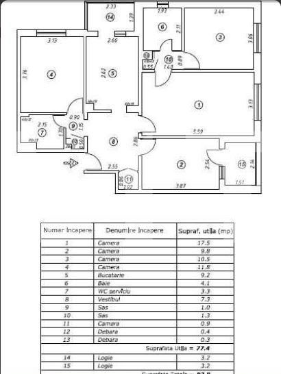Apartament spatios 4 camere in zona linistita, 86mp, Arena Nationala