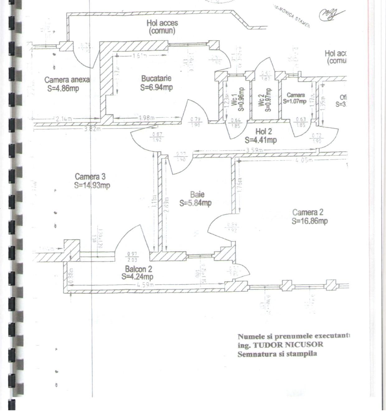 Apartament 5 camere, 110 mp, decomandat, etaj intermediar, Unirii