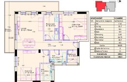 Apartament de 3 camere, semifinisat, 85mp, zona Bucurestii Noi