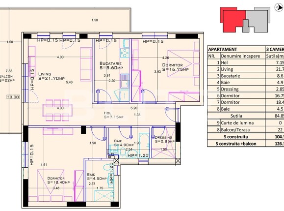Apartament de vânzare 3 camere Bucurestii Noi - 118272AV | BLITZ București | Poza10