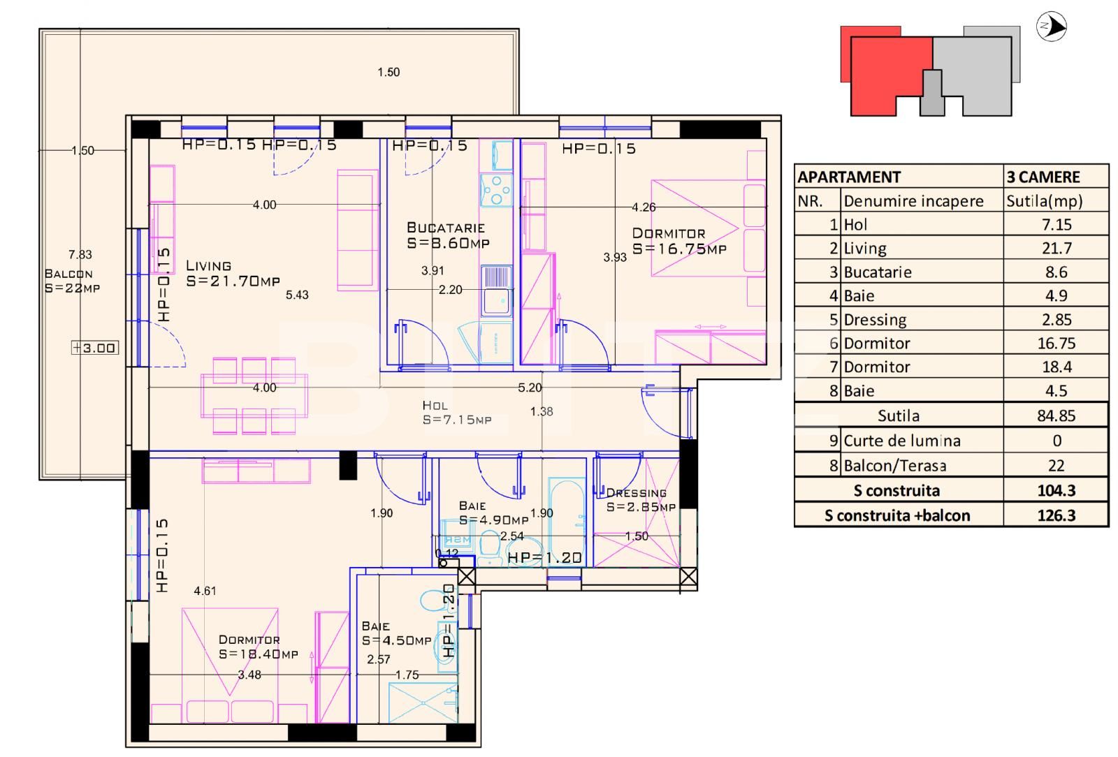 Apartament de vânzare 3 camere Bucurestii Noi - 118272AV | BLITZ București | Poza1
