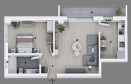 Apartament 2 camere, 46mp, parter cu balcon, zona Primarie Otopeni
