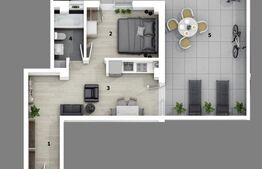 Apartament de doua camere semidecomandate, la parter cu terasa, zona Primariei Otopeni