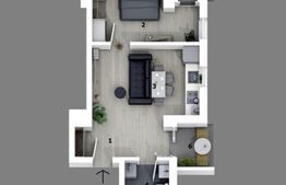 Apartament 2camere, 37mp, semidecomandate, doua balcoane, Otopeni