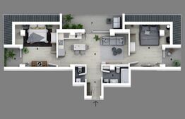 Apartament de 3 camere, 60mp,  terasa spatioasa, Otopeni