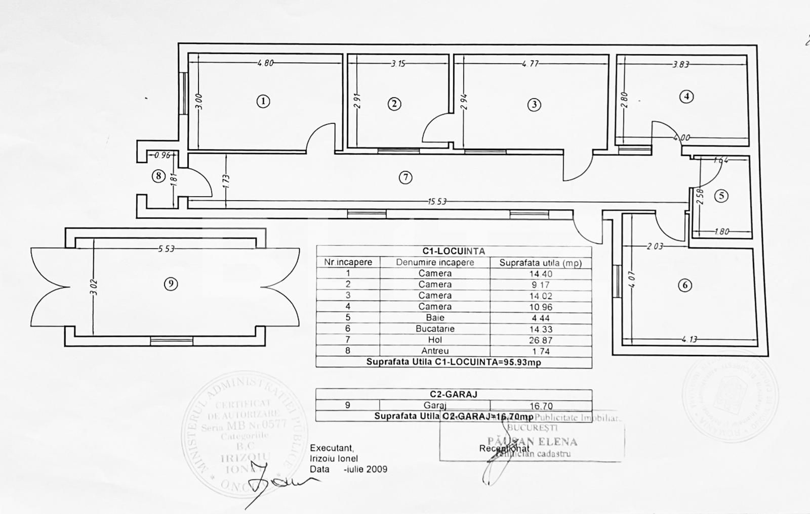 Casa 4 camere, 96mp, teren 293mp, garaj si gradina, Bucurestii Noi - Colosseum