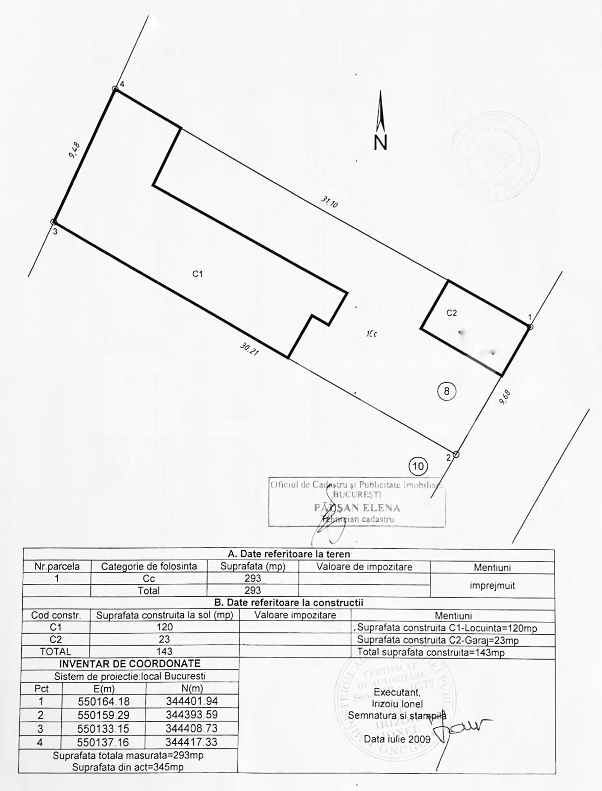 Casa 4 camere, 96mp, teren 293mp, garaj si gradina, Bucurestii Noi - Colosseum