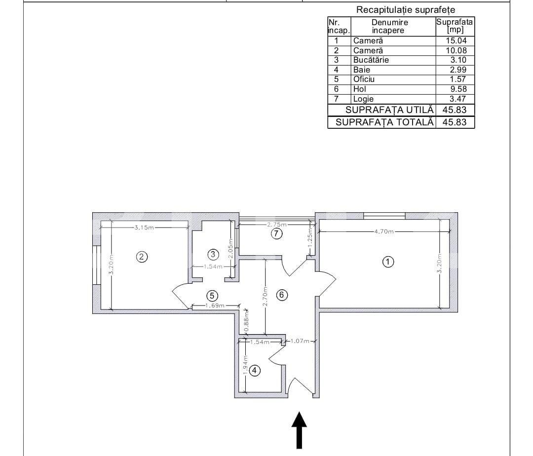 Apartament 2 camere la cheie, decomandat, 45mp - Dristor