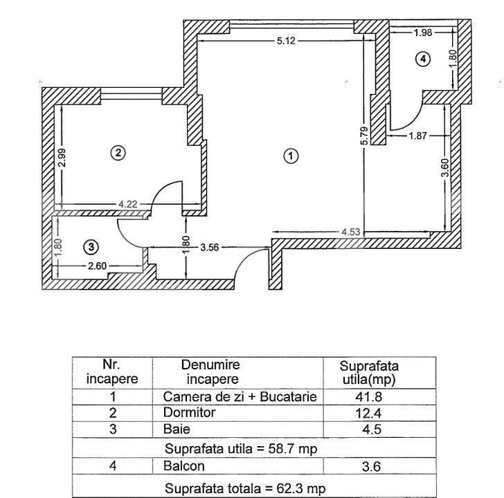 Apartament 2 camere, 64mp, cartier Baneasa
