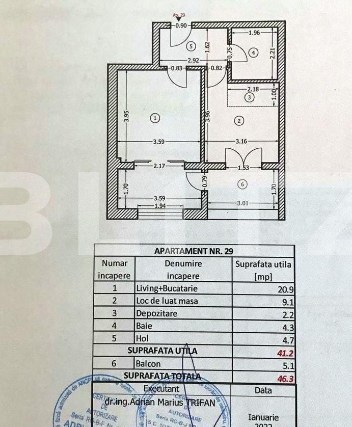 Apartament cu 2 camere, 46.30 mp, in complex residential din zona Berceni