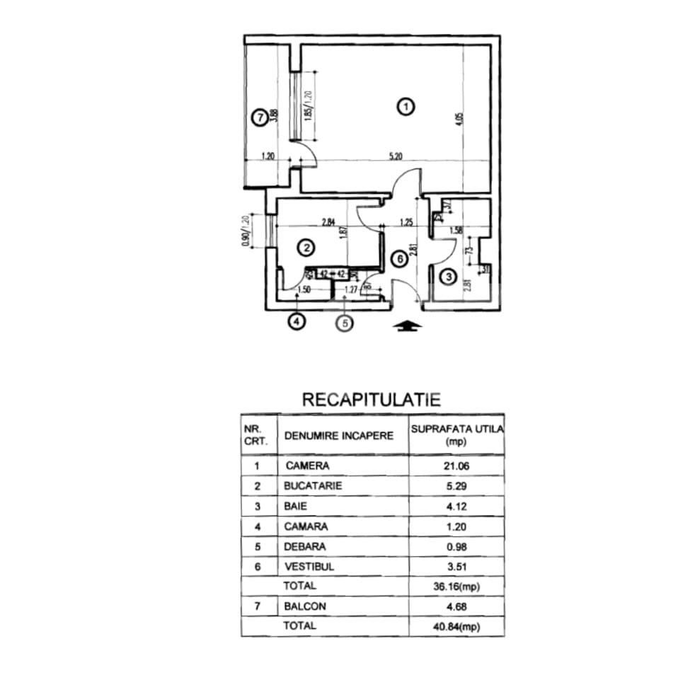 Garsoniera, 41mp, zona Piata Alba Iulia