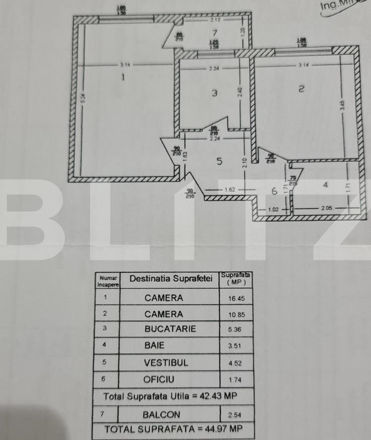 Apartament 2 camere, 45mp, cartier Ozana 