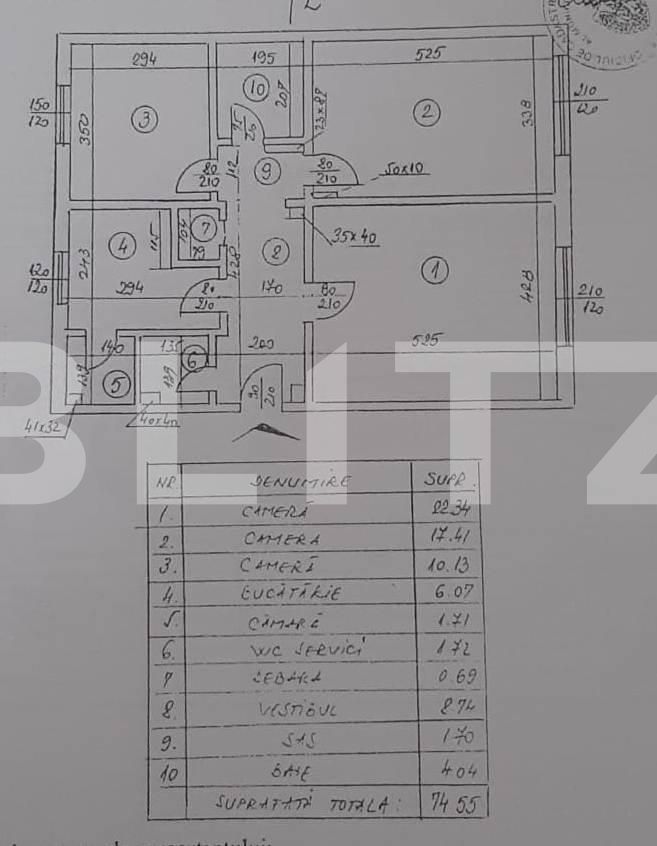 Apartament 3 camere, 74.55 mp, cartier Muncii