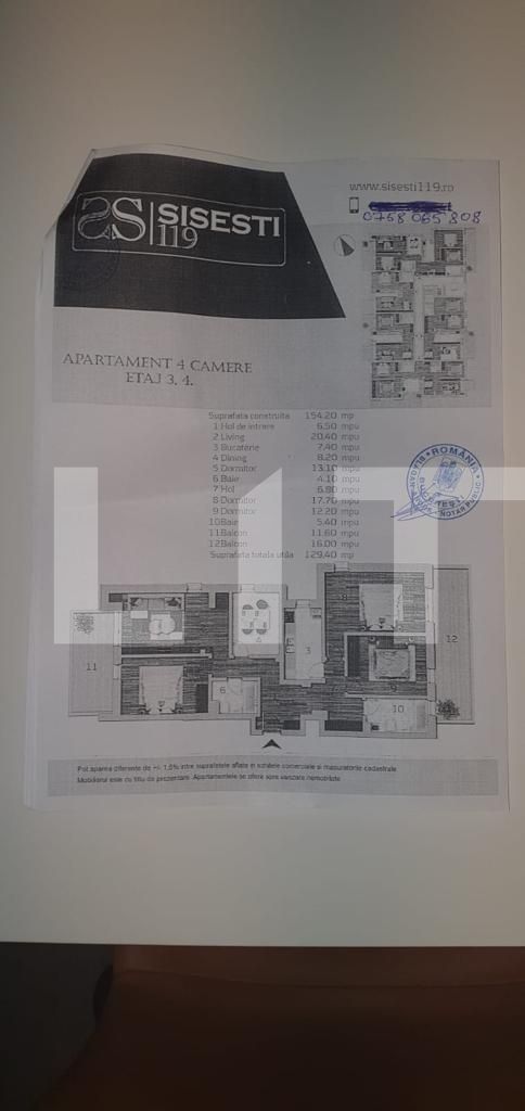 Apartament 4 camere, 125mp, zona Sisesti