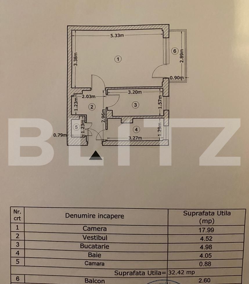 Apartament 1 camera, 32mp, cartier Dristor