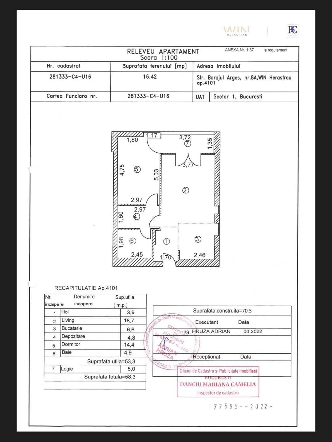 Apartament 2 camere, 58mp, cartier Herastrau