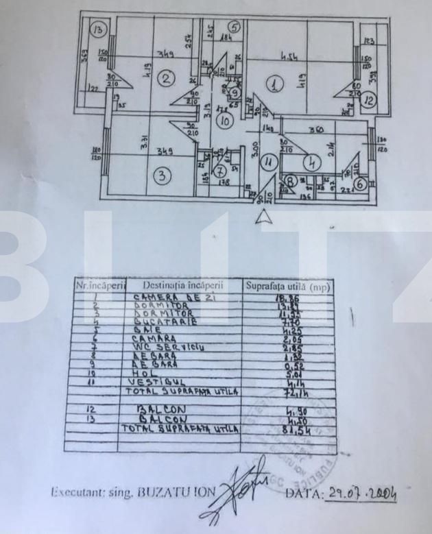 Apartament 3 camere, 2 bai, 72 mp, cartier Decebal