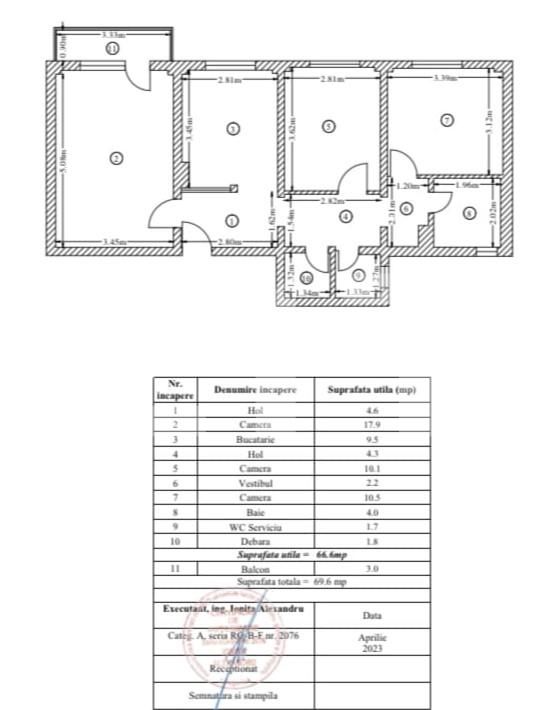 Apartament de 3 camere, 70mp, zona Tineretului
