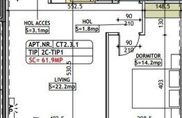 Apartament de 2 camere, 61,9 mp, zona Cotroceni
