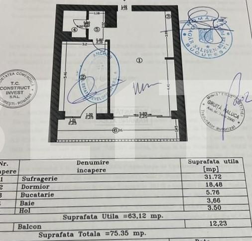 Apartament de 2 camere, 63mp + terasa de 12mp, parcare subterana, semidecomandat, zona Dristor - InCity