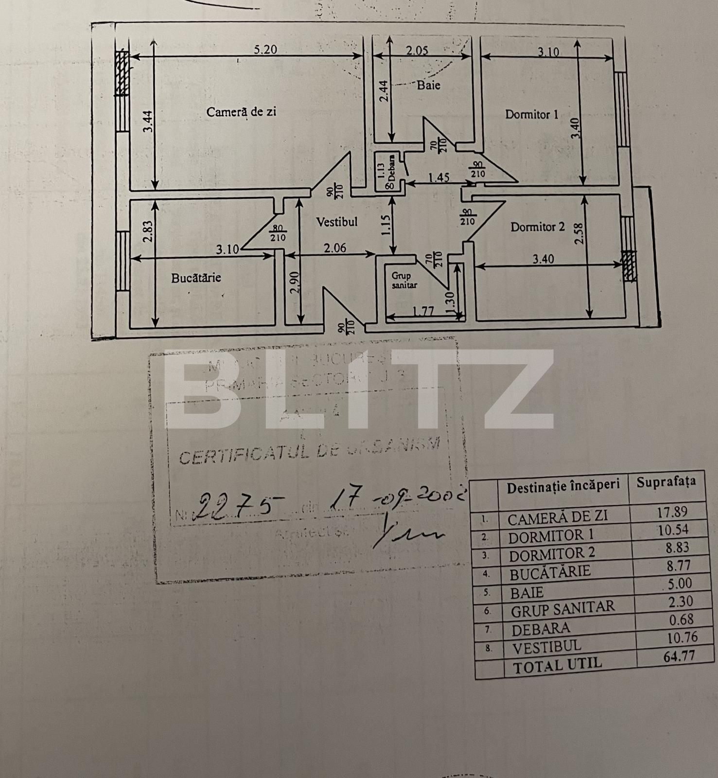 Apartament 3 camere, parcare, 1 min. metrou 1 Decembrie, centrala termica