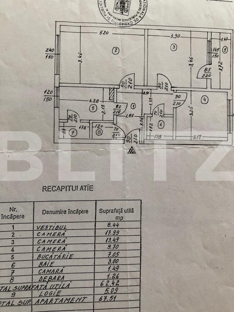 Apartament 3 camere, zona 1 Decembrie 1918- Piata Trapezului