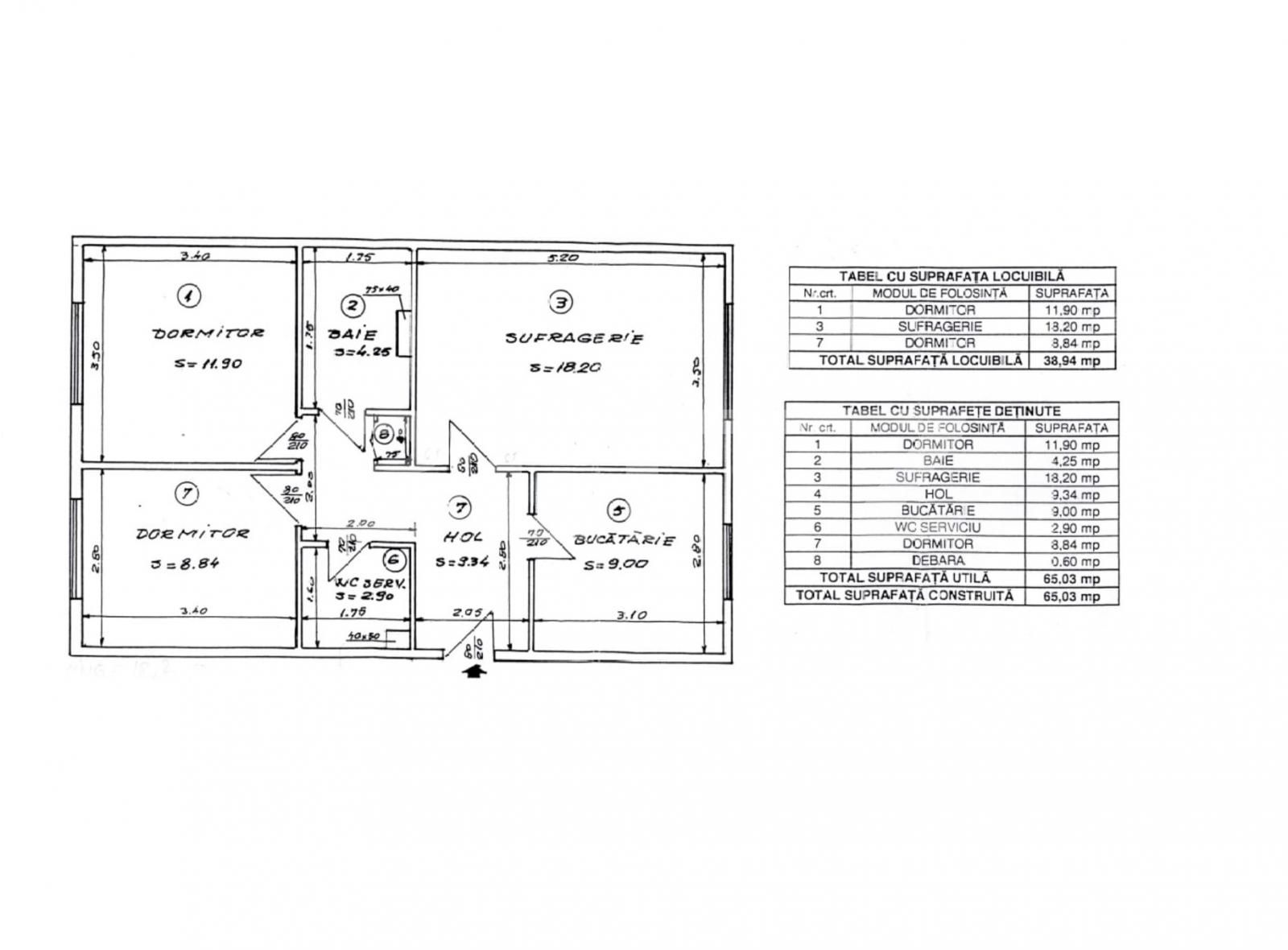 Apartament 3 camere, 65mp, Dristor - Ramnicu Sarat