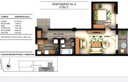 Apartament 2 camere, 58.07 mp, in ansamblu rezidential, zona Ghencea