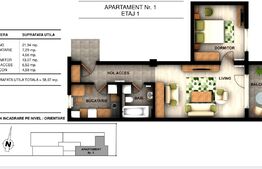 Apartament 2 camere, 58.07 mp, in ansamblu rezidential, zona Ghencea