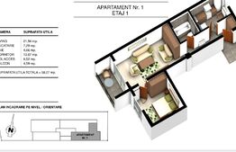 Apartament 2 camere, 58.07 mp, in ansamblu rezidential, zona Ghencea