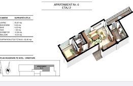 Apartament 2 camere, 63.42 mp, in ansamblu rezidential, zona Ghencea