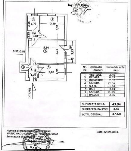 Apartament de vanzare 2 camere, semidecomandat, zona Piata Victoriei