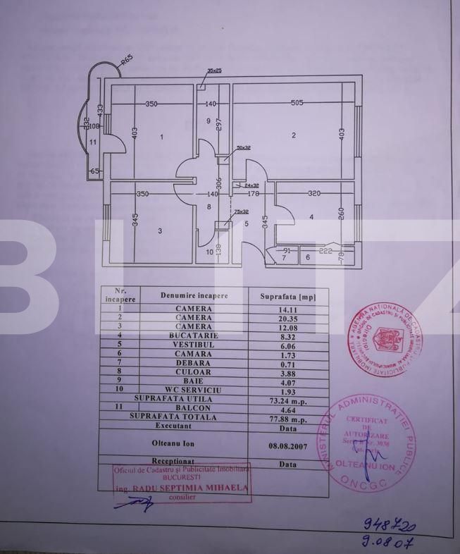Apartament 3 camere, decomandat,ST 78mp,Mall Vitan