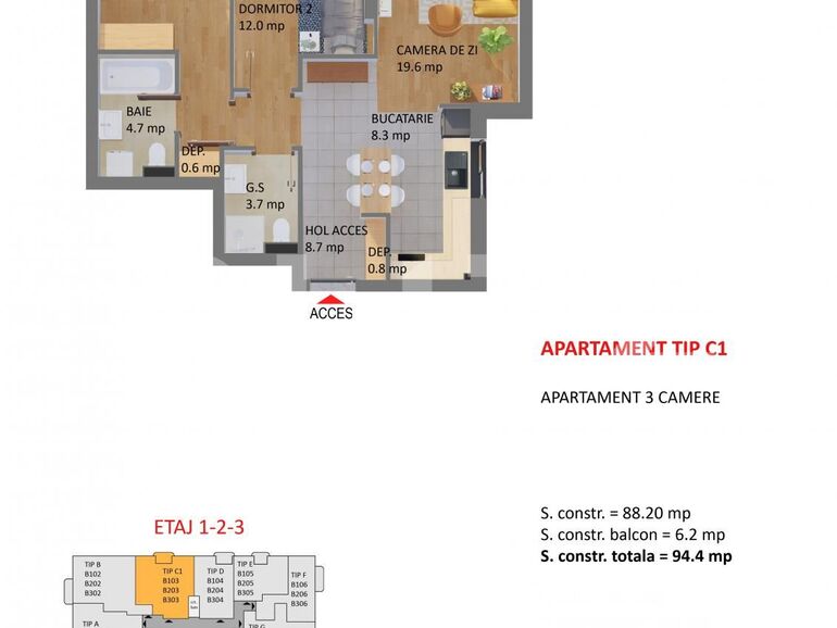 Apartament de vânzare 3 camere Pipera - 135038AV | BLITZ București | Poza2