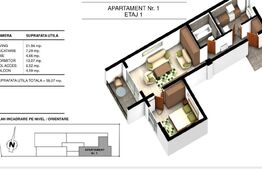Apartament 2 camere, 58.07 mp, in ansamblu rezidential nou, zona Ghencea