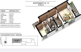 Apartament 2 camere, 64.29 mp, in ansamblu rezidential, zona Ghencea