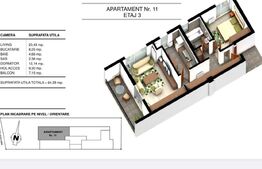 Apartament 2 camere, 64.29 mp, in ansamblu rezidential, zona Ghencea