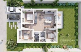 Vila pe parter, 4 camere, 110 mp, in Tunari