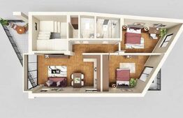 Apartament 3 camere, 2 bai, terasa 77,6mp, zona Mall Vitan