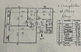 Apartament cu 2 camere, 51 mp, zona Buzoieni